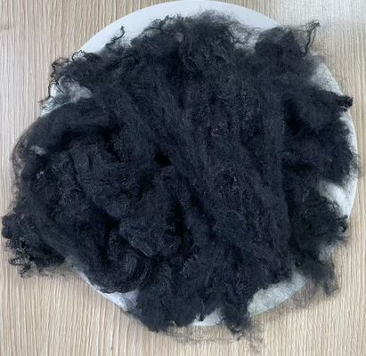 Giá tốt. Xơ polyester staple nguyên sinh 3D 102mm màu đen dùng cho kéo sợi len trực tuyến