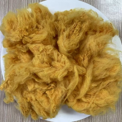 Giá tốt. Sợi polyester nhuộm màu 1.5D Vàng Kim Chống Cháy Cao trực tuyến