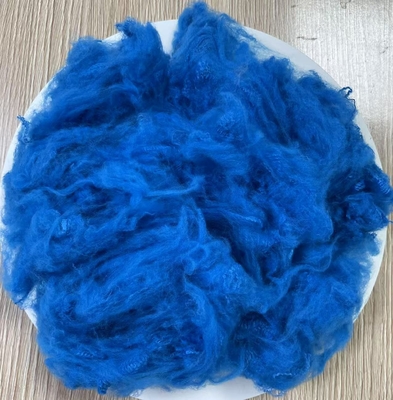 Giá tốt. Sợi Staple Polyester tái chế 1.5D 38mm Peacock Blue trực tuyến