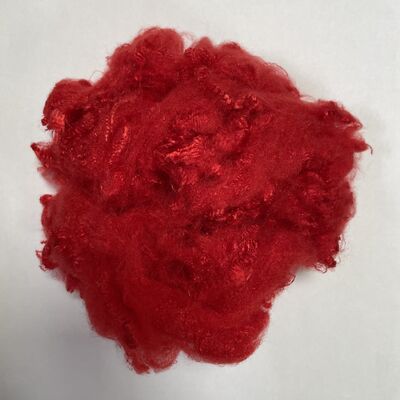 Đối với Sợi Dây Xây Dệt 2.78D * 38MM sợi nhựa polyester màu đỏ rực rỡ,Sợi đồng nhất màu cao đàn hồi
